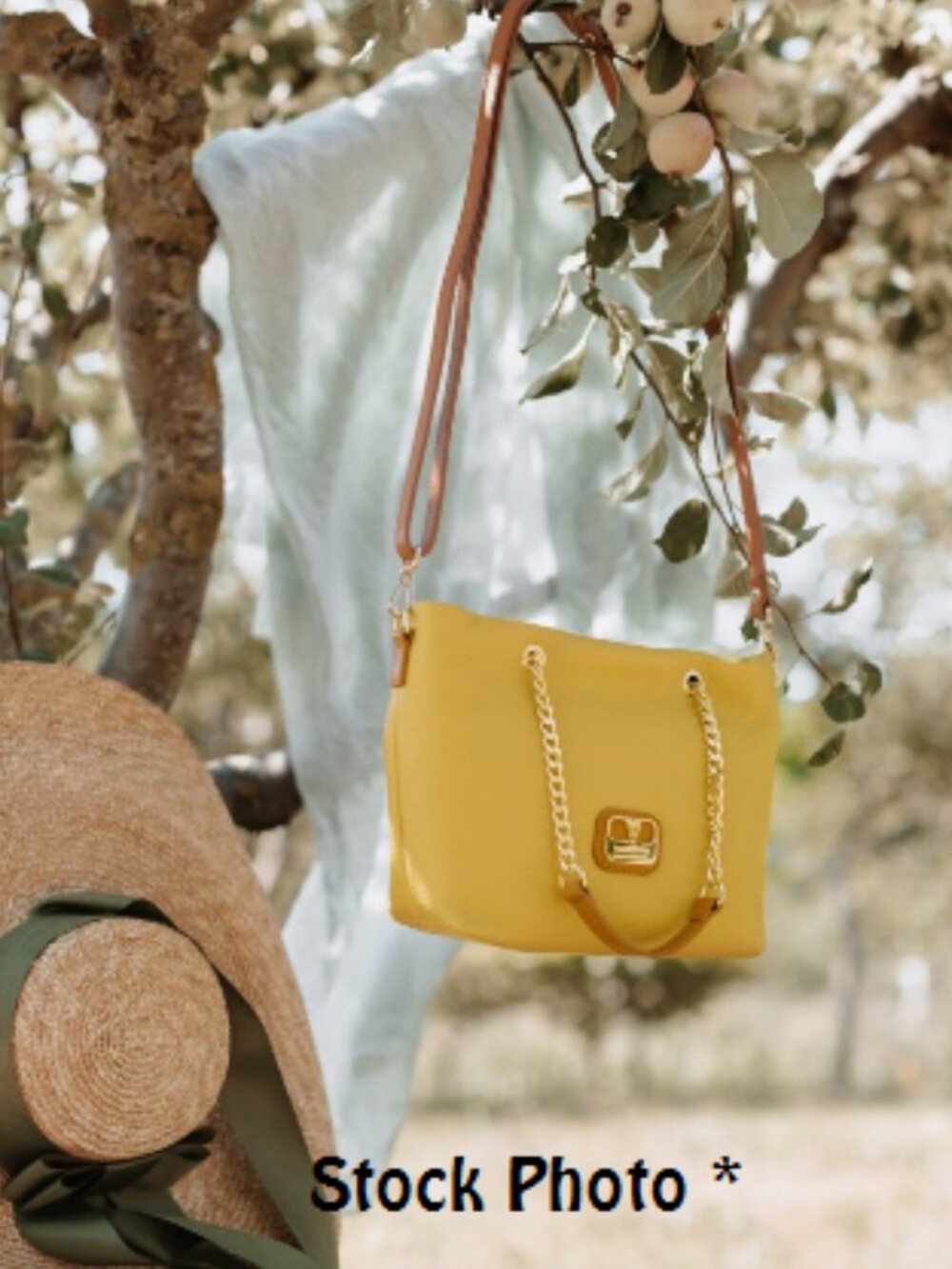 Valentina Italian Leather  Golden Yellow 2 way bag EUC